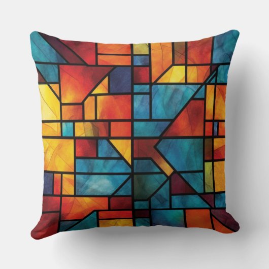 Geometric Design Throw Pillow クッション (裏面)