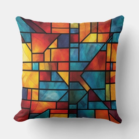 Geometric Design Throw Pillow クッション (正面)