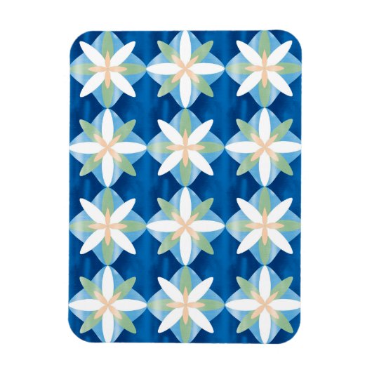 Geometric diamond flowers マグネット (縦)