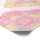 Geometric Diamond Pattern in Pink and Olive Green ポスター (角)