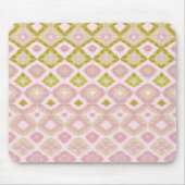 Geometric Diamond Pattern in Pink and Olive Green マウスパッド (正面)