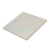 Geometric Diamond Pattern Pastel Pink and Blue タイル (側面)