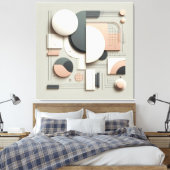 Geometric Dimensional Structure キャンバスプリント (インサイチュ (寝室))