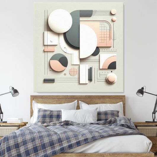 Geometric Dimensional Structure キャンバスプリント (インサイチュ (寝室))