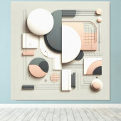 Geometric Dimensional Structure キャンバスプリント (インサイチュ (ウッドフロア))