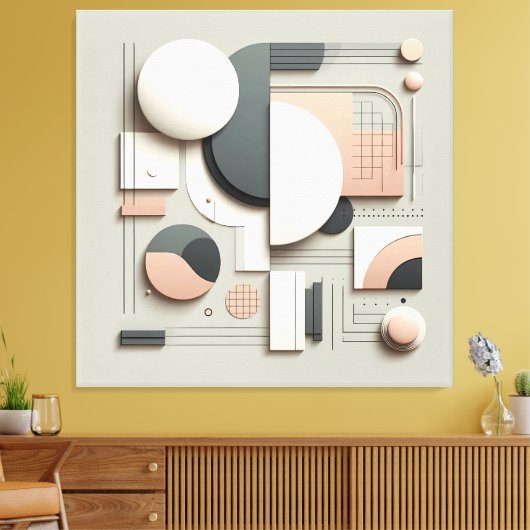 Geometric Dimensional Structure キャンバスプリント (インサイチュ (リビング))