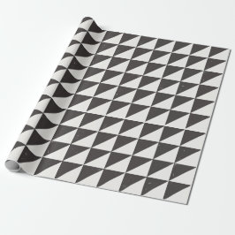 Geometric Distressed Black And Off-White Triangles ラッピングペーパー