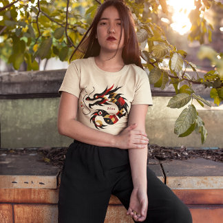 Geometric Dragon 2024 -抽象芸術〔占星術の〕十二宮図記号 Tシャツ