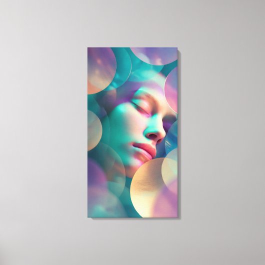 Geometric Dreams Abstract Sleeping Woman Canvas Ar キャンバスプリント (正面)