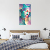 Geometric Dreams Abstract Sleeping Woman Canvas Ar キャンバスプリント (インサイチュ (寝室))