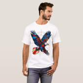 Geometric Eagle – Mosaic Flight with Symbolic Prec Tシャツ (正面フル)