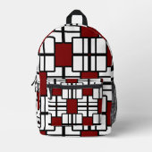 Geometric Edge Backpack — Style in Every Line プリントバックパック (正面)