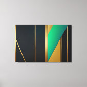 Geometric Elegance Gold and Emerald キャンバスプリント (正面)