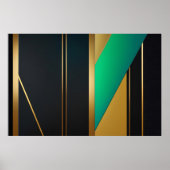 Geometric Elegance Gold and Emerald ポスター (正面)