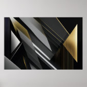 Geometric Elegance Gold & Black ポスター (正面)