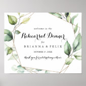 Geometric Elegant Rehearsal Dinner Welcome Sign ポスター (正面)