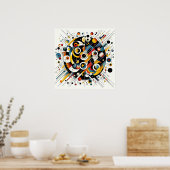 Geometric Energy Burst – Abstract Circle Art ポスター (キッチン)