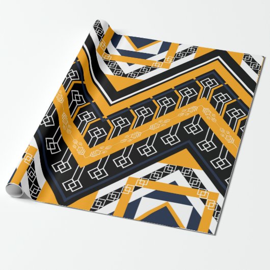 Geometric ethnic oriental pattern traditional desi ラッピングペーパー (アンロールド)
