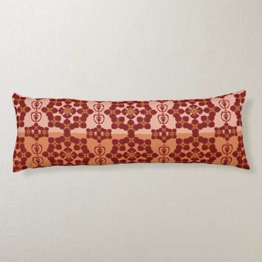 Geometric Ethnic Pattern Body Pillow – Burgundy Re ボディピロー (裏面)