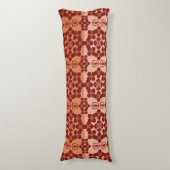 Geometric Ethnic Pattern Body Pillow – Burgundy Re ボディピロー (正面縦)