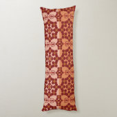 Geometric Ethnic Pattern Body Pillow – Burgundy Re ボディピロー (裏面 (縦))