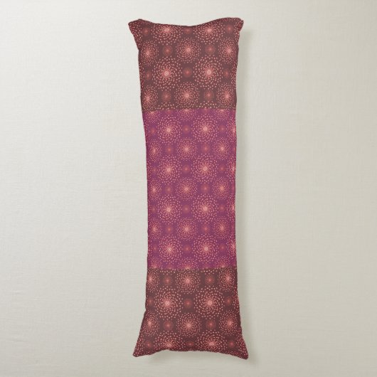 Geometric Ethnic Pattern Body Pillow – Burgundy Re ボディピロー (正面縦)