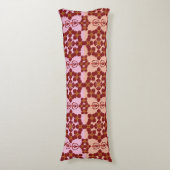Geometric Ethnic Pattern Body Pillow – Burgundy Re ボディピロー (正面縦)