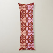 Geometric Ethnic Pattern Body Pillow – Burgundy Re ボディピロー (裏面 (縦))