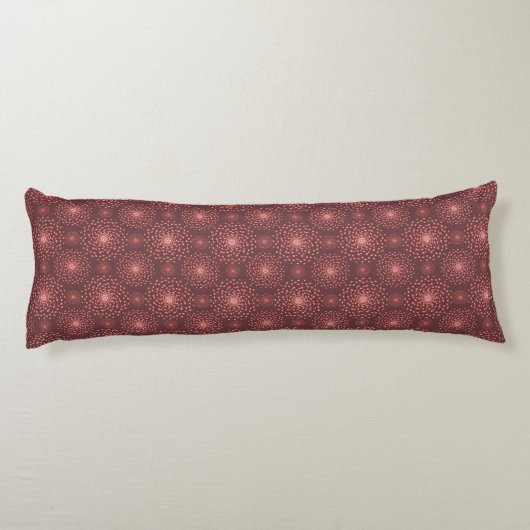 Geometric Ethnic Pattern Body Pillow – Burgundy Re ボディピロー (裏面)