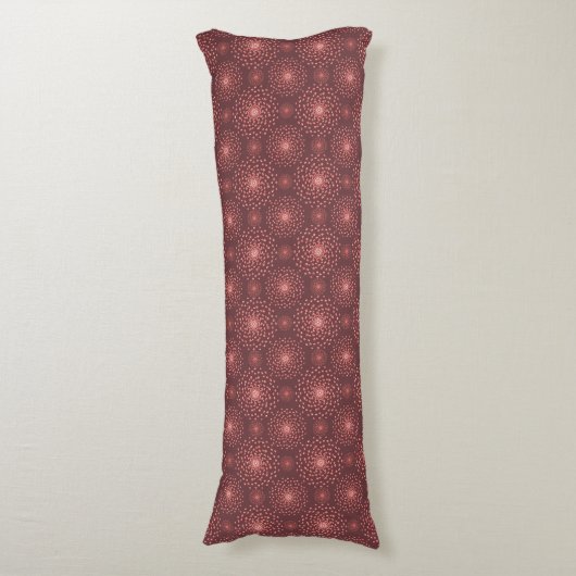 Geometric Ethnic Pattern Body Pillow – Burgundy Re ボディピロー (正面縦)