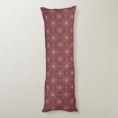 Geometric Ethnic Pattern Body Pillow – Burgundy Re ボディピロー (裏面 (縦))