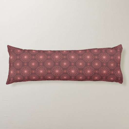 Geometric Ethnic Pattern Body Pillow – Burgundy Re ボディピロー (正面)