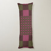 Geometric Ethnic Pattern Body Pillow – Burgundy Re ボディピロー (裏面 (縦))