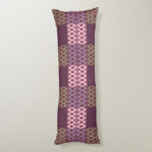 Geometric Ethnic Pattern Body Pillow – Burgundy Re ボディピロー (裏面 (縦))