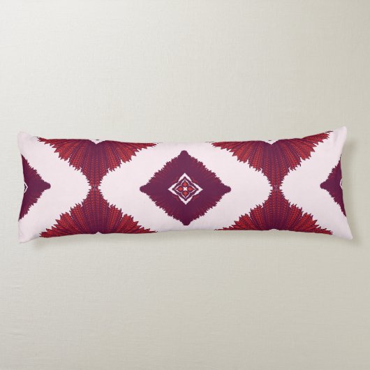 Geometric Ethnic Pattern Body Pillow – Burgundy Re ボディピロー (裏面)