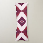 Geometric Ethnic Pattern Body Pillow – Burgundy Re ボディピロー (裏面 (縦))