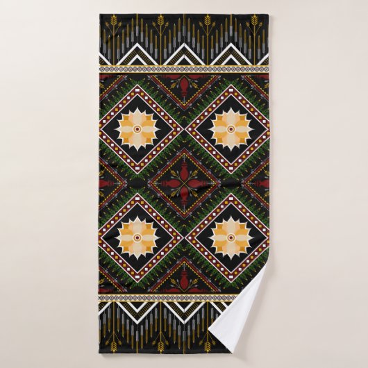 Geometric ethnic pattern seamless design バスタオル (バスタオル)