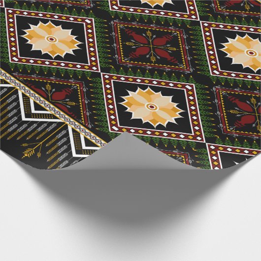 Geometric ethnic pattern seamless design ラッピングペーパー (角)