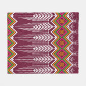 Geometric ethnic pattern traditional background, v フリースブランケット (正面(横))