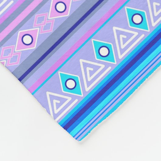 geometric ethnic tribal pattern of American Indian フリースブランケット (角)
