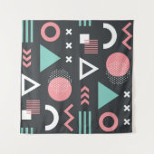 Geometric figures seamless pattern design. vintage タペストリー (正面(横))