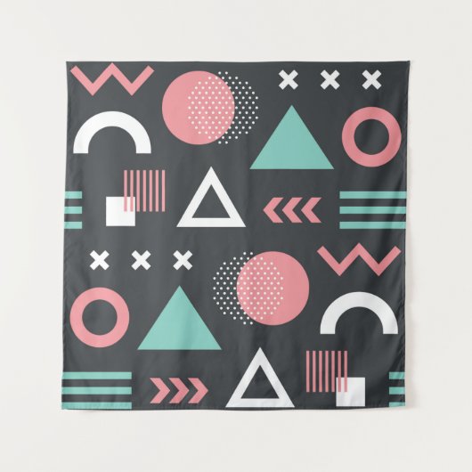 Geometric figures seamless pattern design. vintage タペストリー (正面)