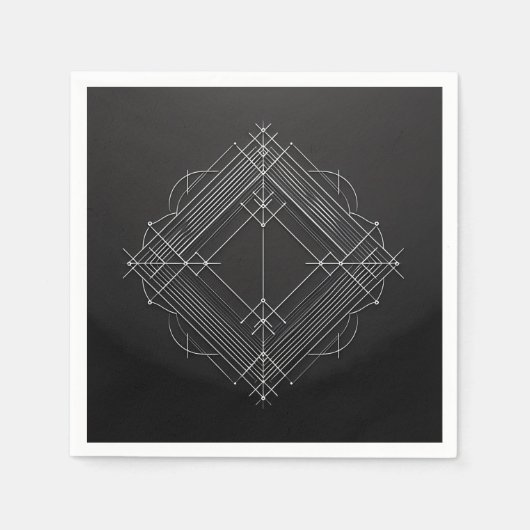 Geometric Filigree Diamond スタンダードカクテルナプキン (正面)