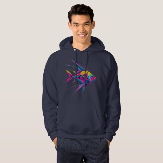 Geometric Fish Hoodie パーカ (正面フル)