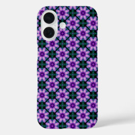 Geometric Floral in Purple iPhone 16ケース