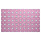 Geometric floral pattern in pink and green hue ファブリック (ヤード)