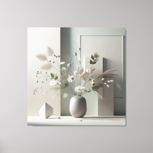 Geometric Floral Still Life キャンバスプリント (正面)