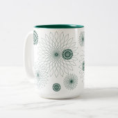 Geometric Flower〜グリーン〜 ツートーンマグカップ (正面左)