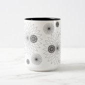Geometric Flower〜ブラック〜 ツートーンマグカップ (中央)