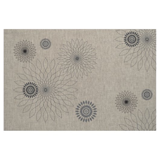 Geometric Flower〜ブラック_濃淡あり〜 ファブリック (ファットクウォーター)